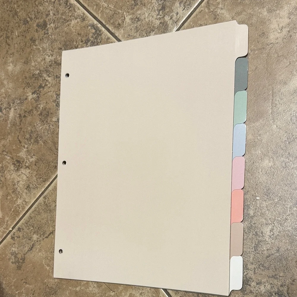 Multicolor Tabbed File Dividers